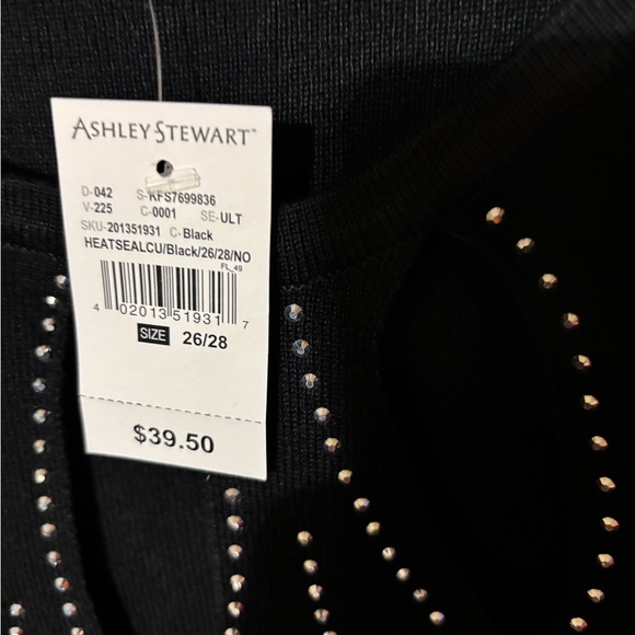 Ashley Stewart Black Studded Long Sleeve Sweater - Picture 7 of 11